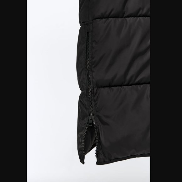 ZARA WOMEN NEW EXTRA-LONG WATER-REPELLENT PUFFER COAT BLACK 4391/700 BLOGGERS - Picture 13 of 15